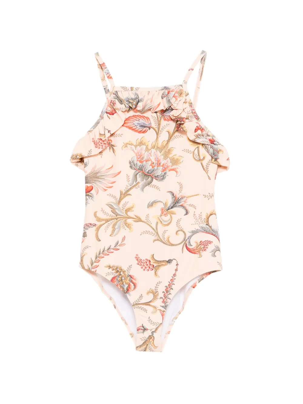 

Купальник с рюшами и цветочным принтом Etro Kids, оранжевый