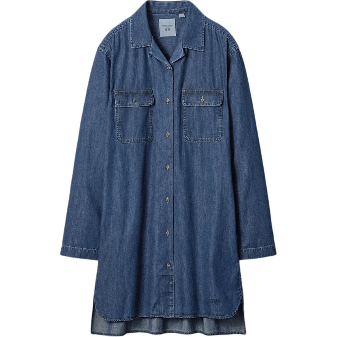 

Платье с длинными рукавами JW Anderson SS26 UNIQLO, темно-синий