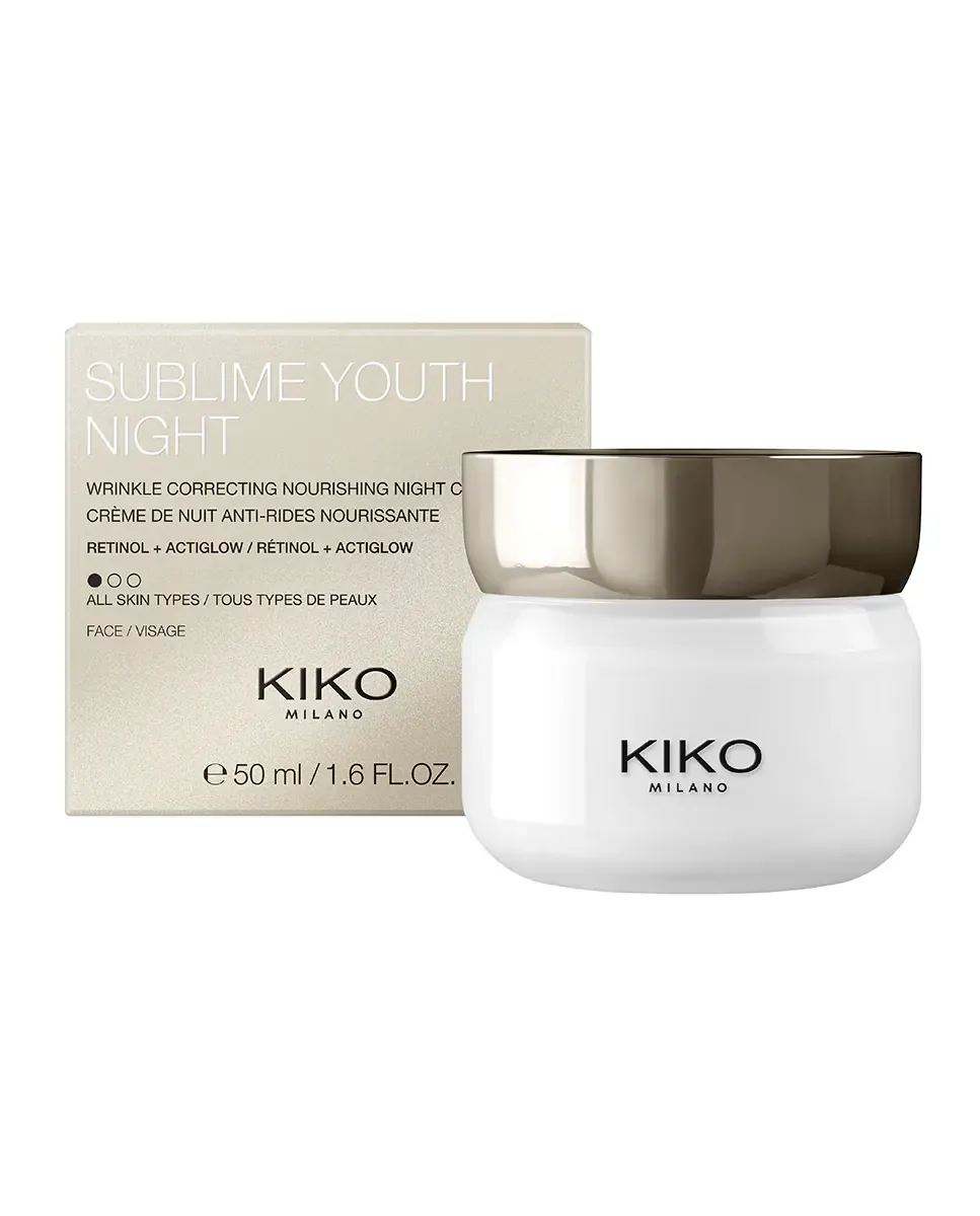 Крем для лица Kiko Milano — Ночной против морщин и питательный с ретинолом Sublime Youth Night