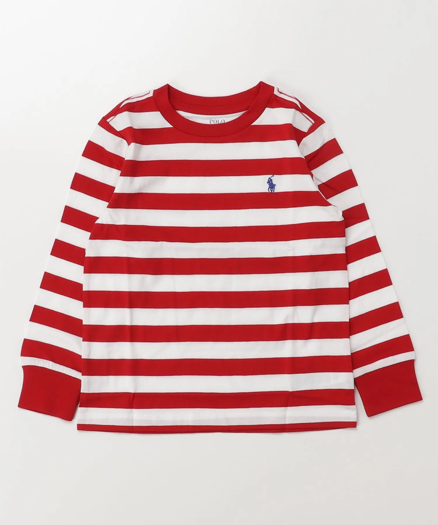 Детская футболка с длинным рукавом в полоску POLO RALPH LAUREN CHILDRENSWEAR красная — фото 3