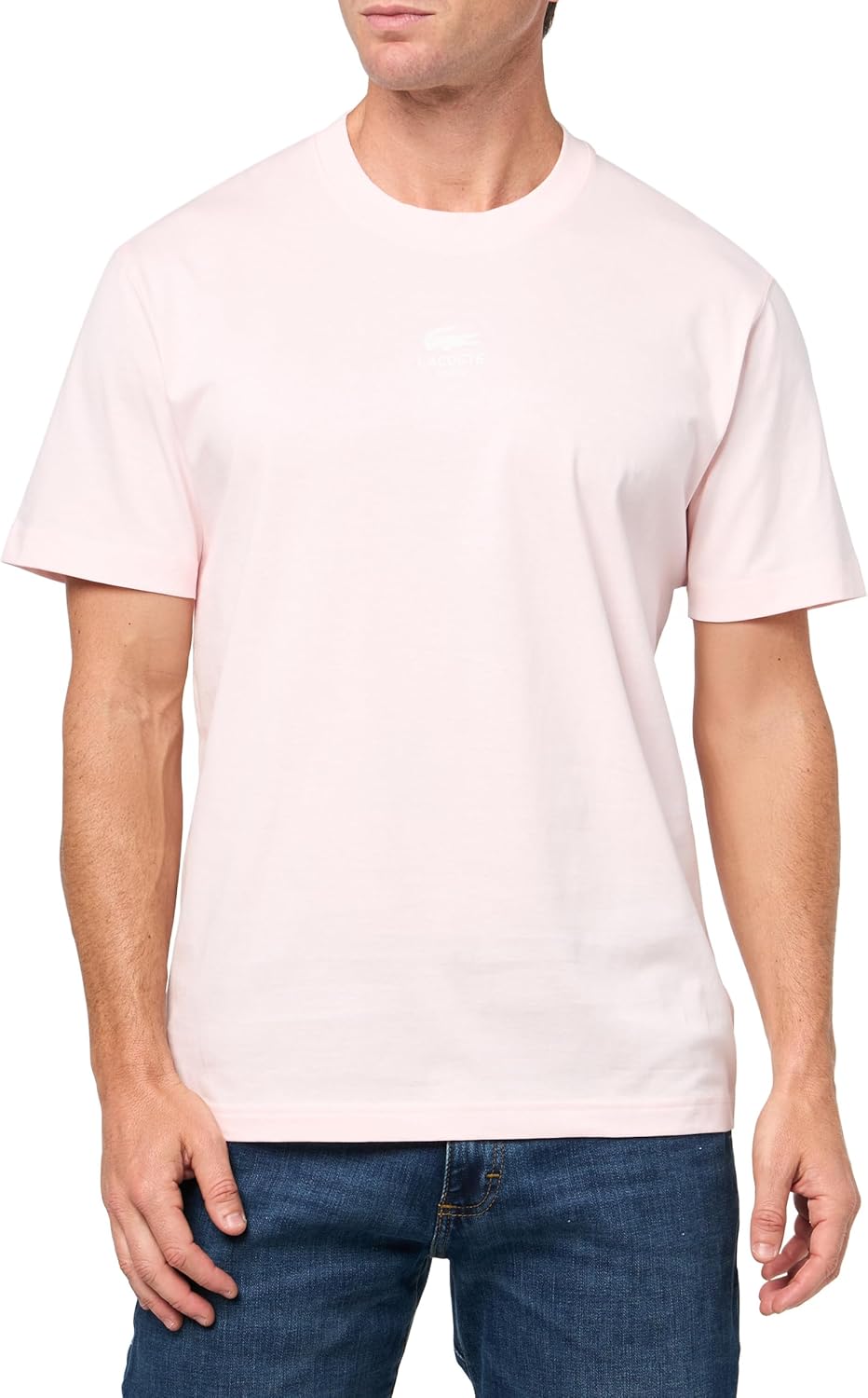 

Мужская хлопковая футболка с логотипом Lacoste, Light Baby Pink, Розовый, Мужская хлопковая футболка с логотипом Lacoste, Light Baby Pink
