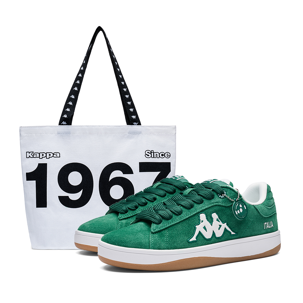 

Kappa Скользоустойчивые износостойкие низкие скейтерские кросcовки Unisex Fir Wood Green с двойной подошвой [в комплекте белая холщовая сумка]