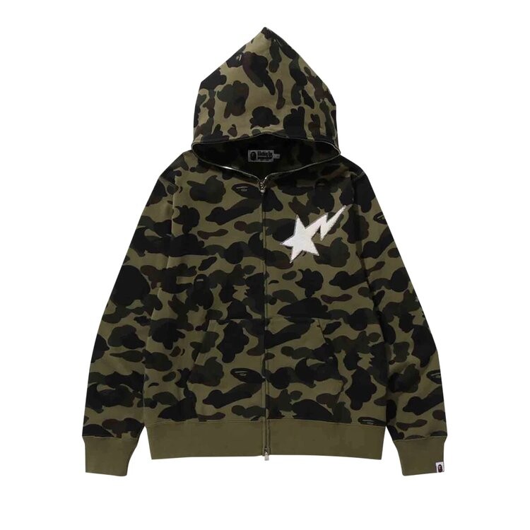 

Худи BAPE 1st Camo Full Zip 'Green', зеленый