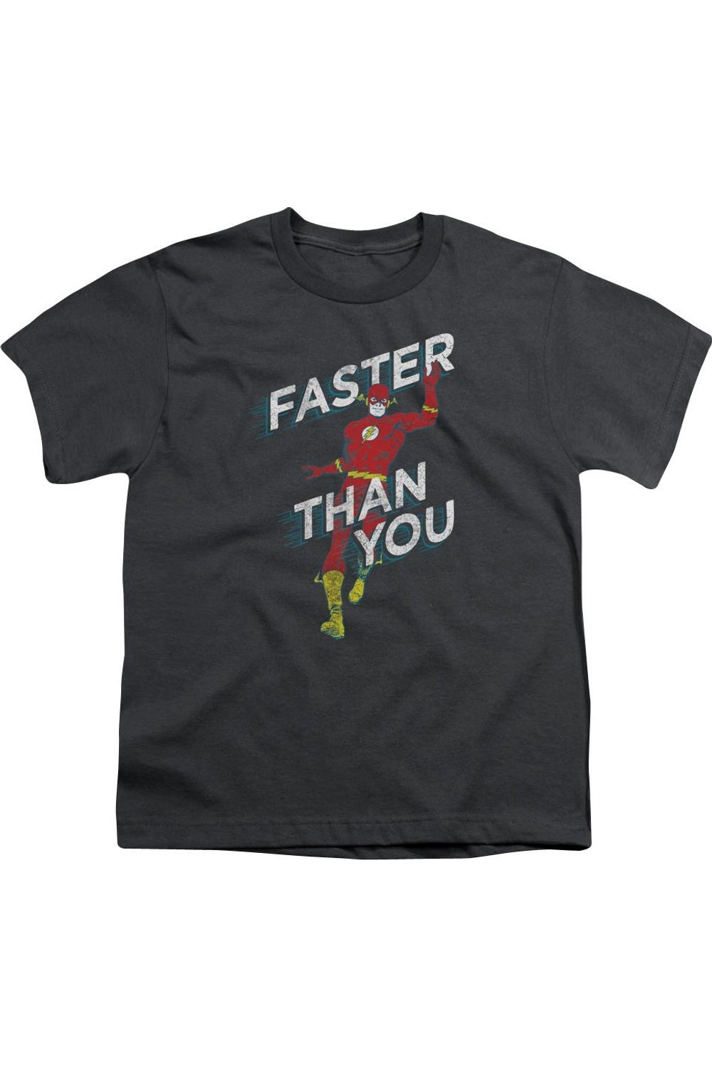 

Футболка с коротким рукавом DC Comics Flash "Быстрее тебя" для детей Gildan, Charcoal