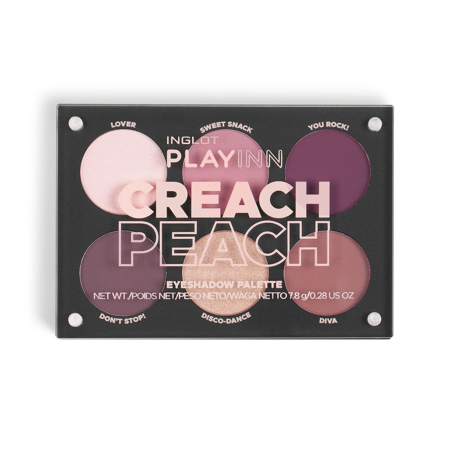 

Палитра теней для век creach peach eye shadow palette Inglot, вес 7.8 гр.
