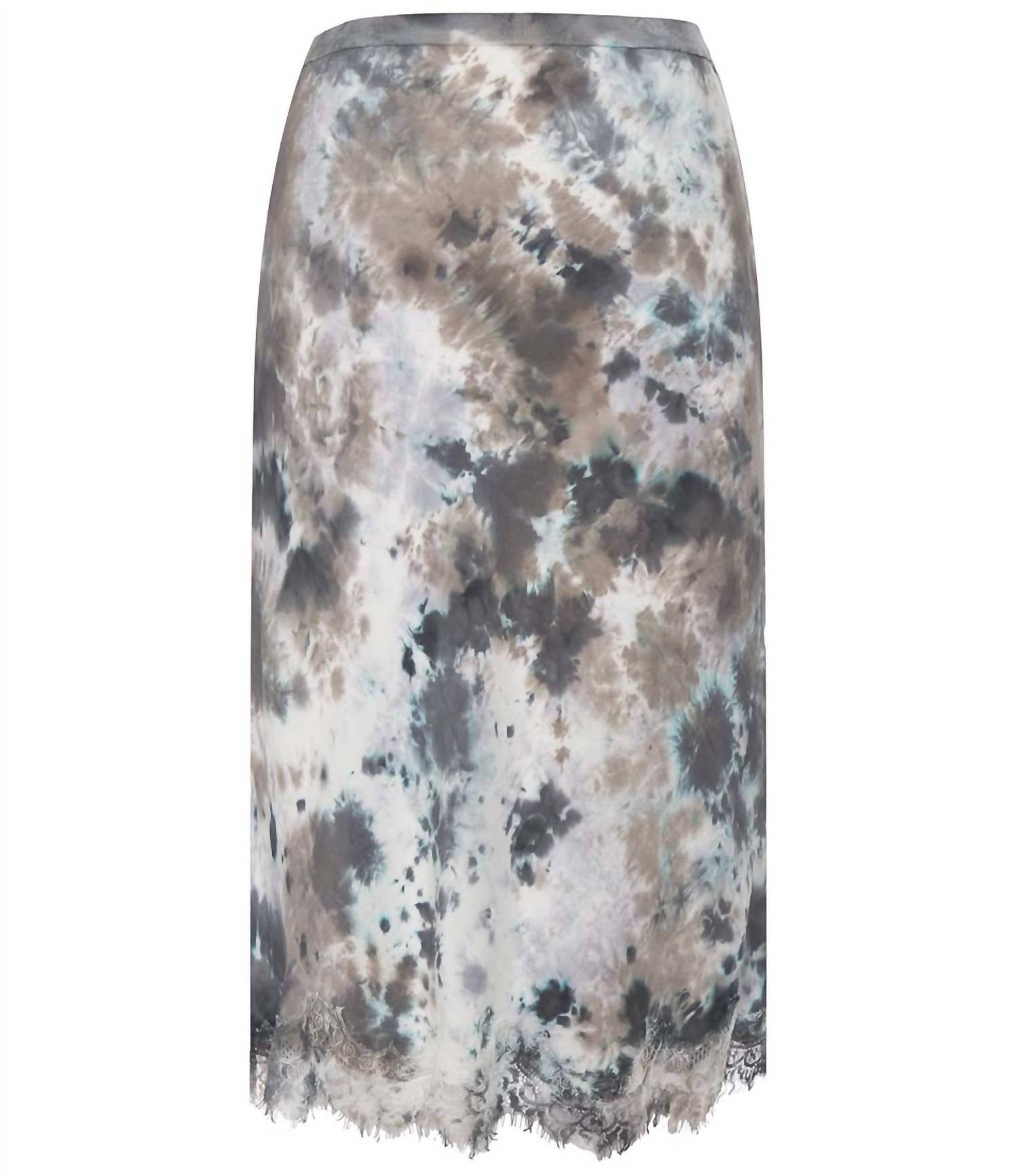 

Юбка Ella Tie Die Bias в сером цвете Multi Gold Hawk
