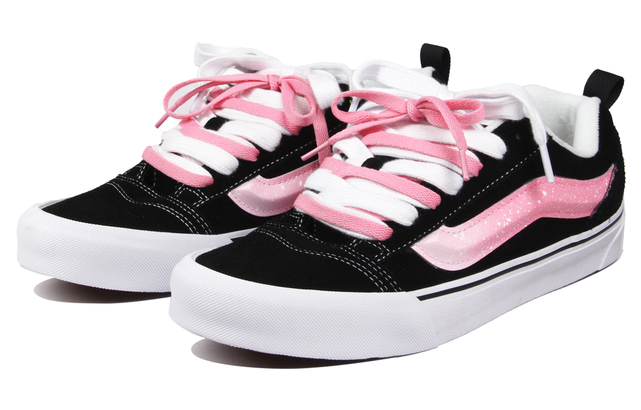 Knu Skool Neon Gradient Pink, модные кроссовки для скейтбординга с эффектом чернильных брызг, устойчивые к истиранию, низкие, унисекс черно-розовые Vans, черный/розовый — фото 3