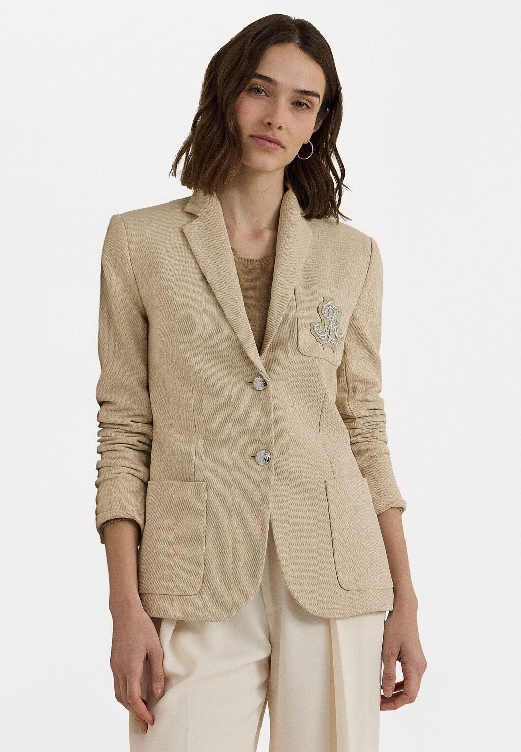 

Блейзер BULLION JACQUARD BLAZER Ralph Lauren, бежевый