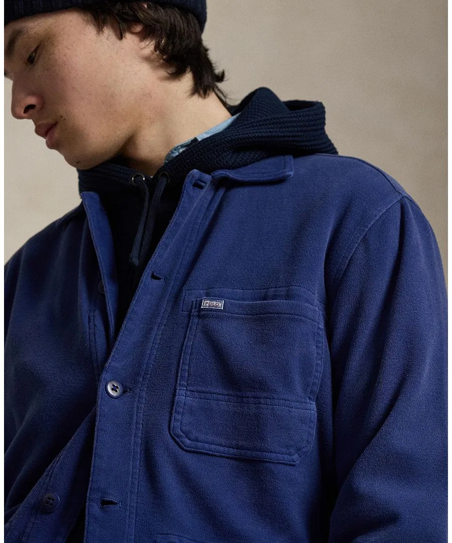 Мужская рубашка с прямым воротником и длинными рукавами Polo Ralph Lauren, темно-синий — фото 3