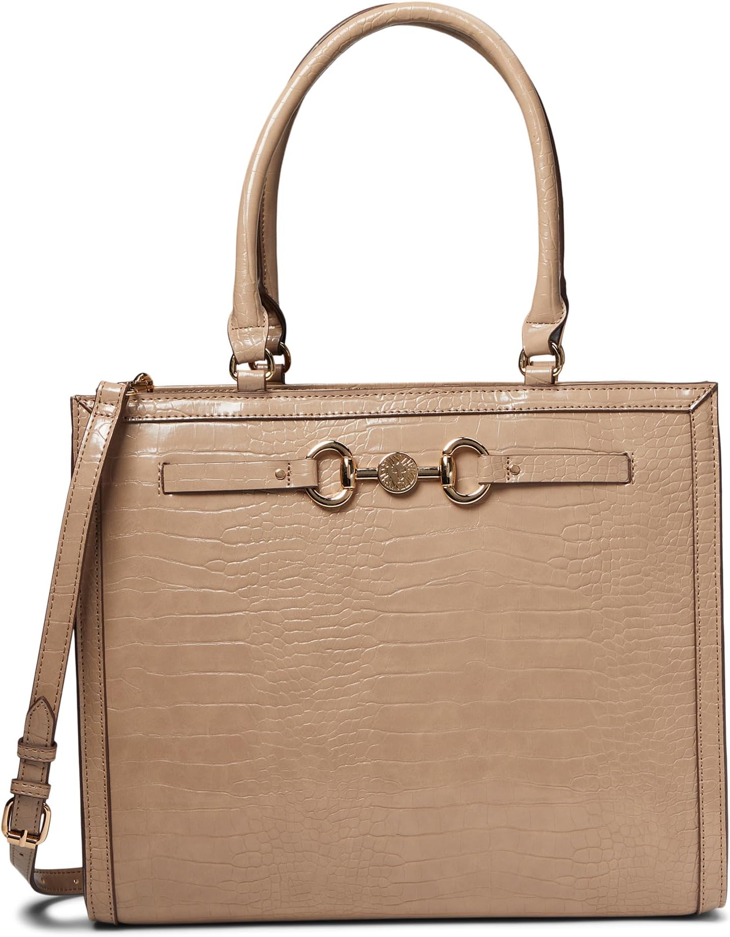 

Шоппер Anne Klein Horsebit Shopper In Croco, цвет Oatmilk