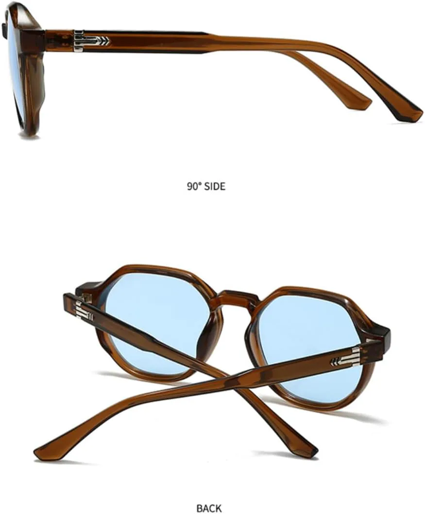 

Солнцезащитные очки для мужчин и женщин - защита UV400 - круглая оправа, черные линзы, для занятий спортом на открытом воздухе и вождения DSVIGF, Tyj510-5