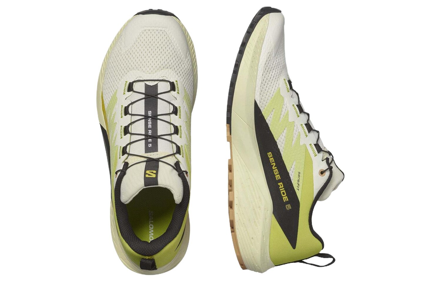 Кроссовки Sense Ride 5 мужские низкие желтые/черные Salomon — фото 4
