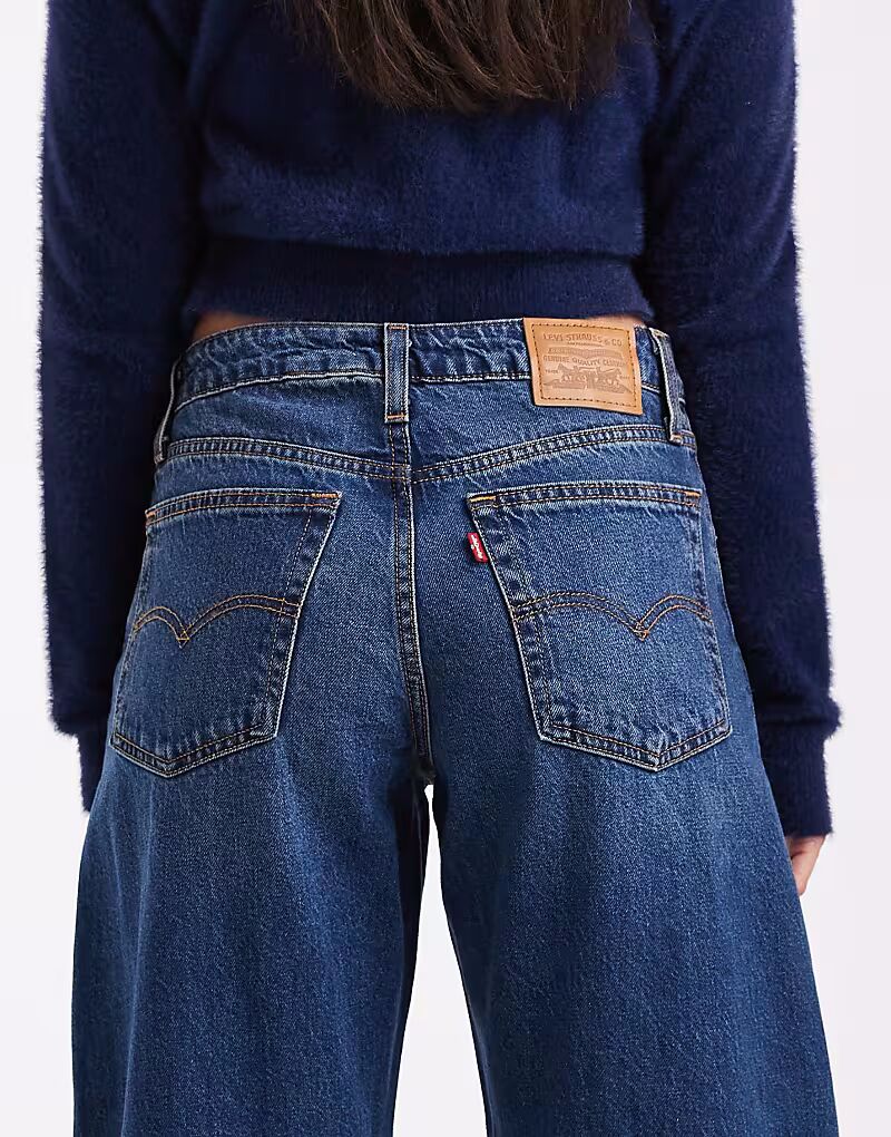 Мешковатые джинсы Dad barrel, средне-синего цвета Levi'S — фото 4