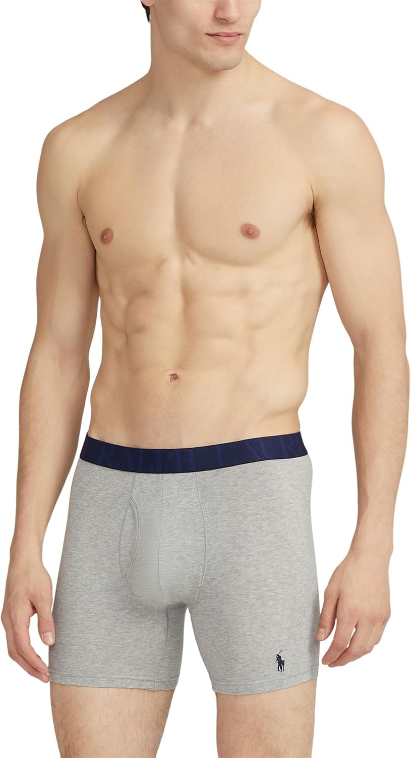 Мужские трусы-боксеры классического кроя POLO RALPH LAUREN, комплект из 3 пар, Spring Navy Heather/Andover Heather/Indigo Player Camo — фото 4