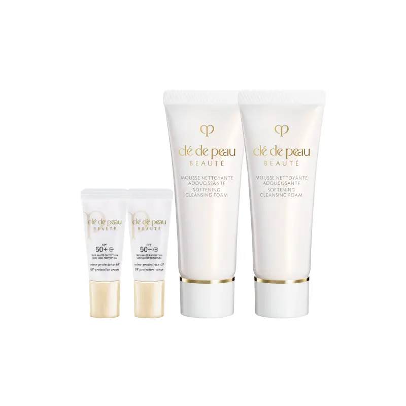 Набор пробников Clé De Peau Beauté: солнцезащитный крем, 2x8 мл + очищающее средство Softening Cleansing Foam, 2x20 мл — фото 4
