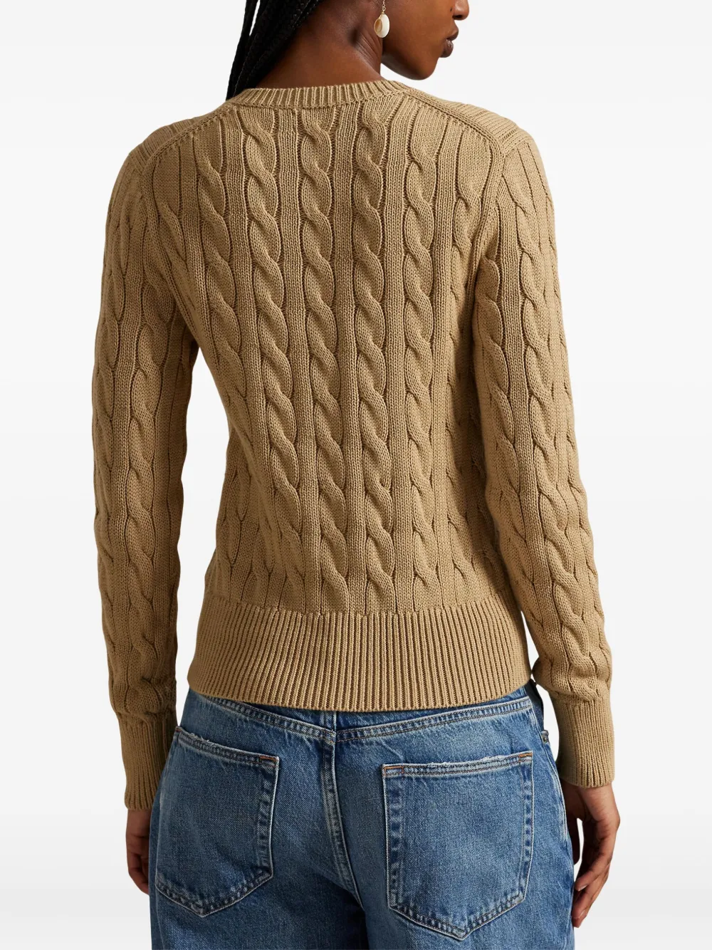 Кардиган фактурной вязки Polo Ralph Lauren, коричневый — фото 4