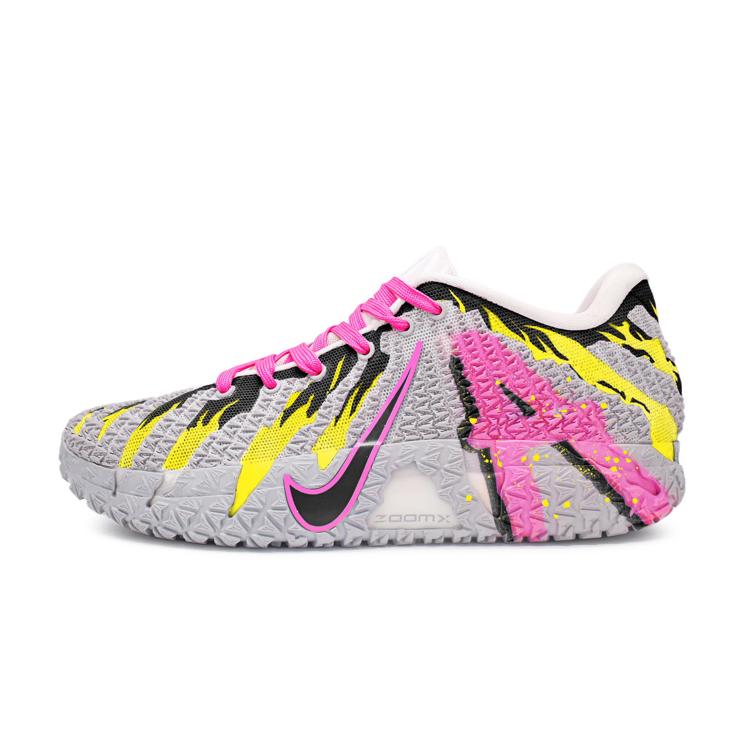 

Nike Дышащие баскетбольные кроссовки Ja Morant 3 с устойчивостью к истиранию унисекс желтый черный розовый, цвет Yellow Black Pink
