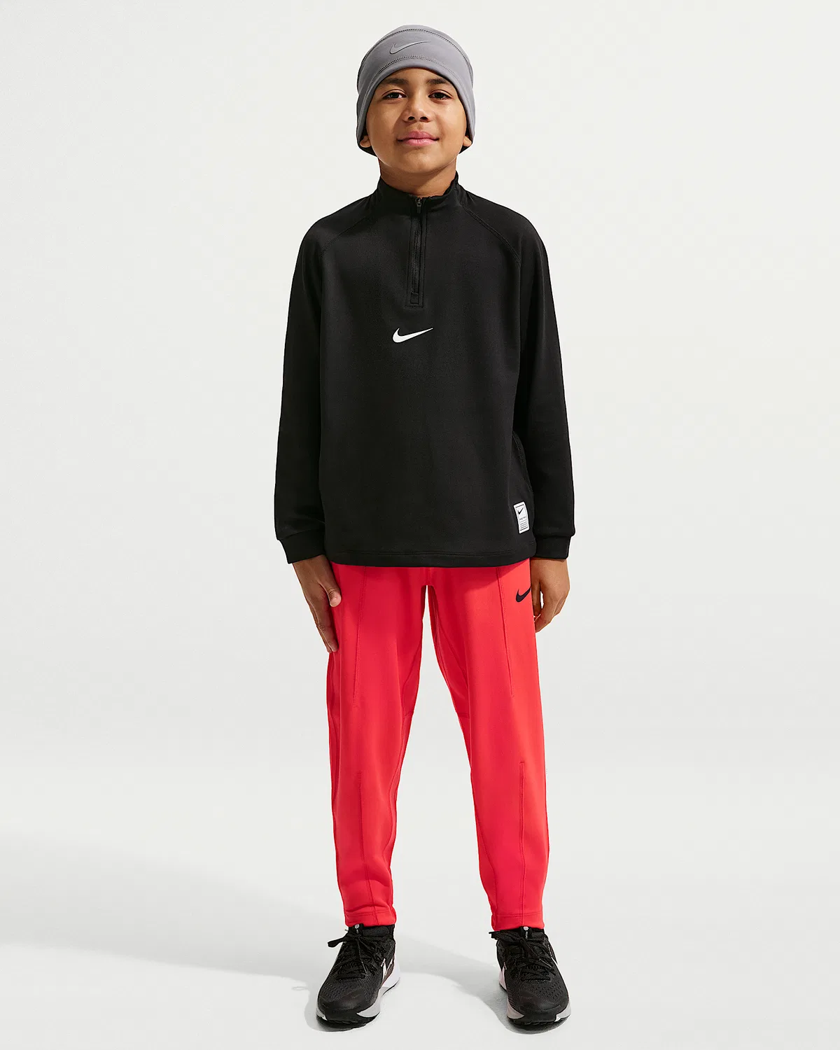 Детские (мальчики) спортивные штаны Nike Pro Dri-FIT из флиса, Light Crimson/White/Black