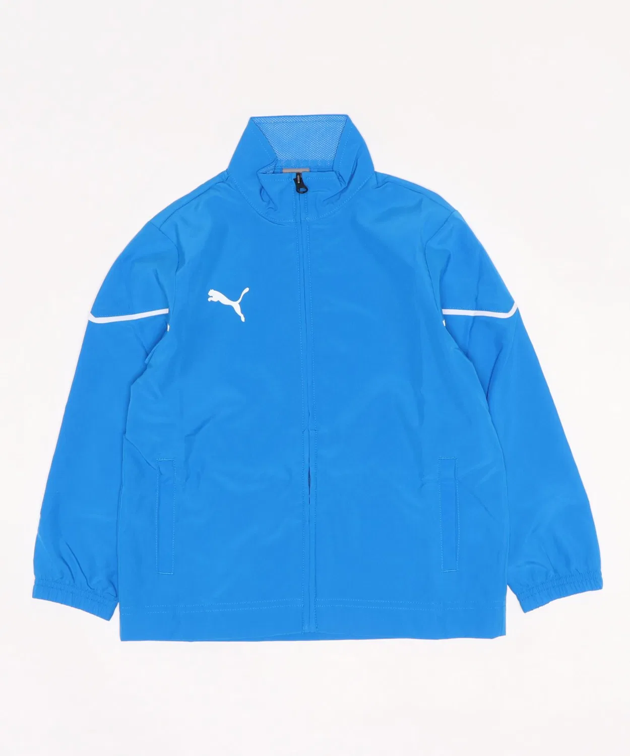 Детская футбольная куртка PUMA TEAMRISE с боковыми линиями, синяя