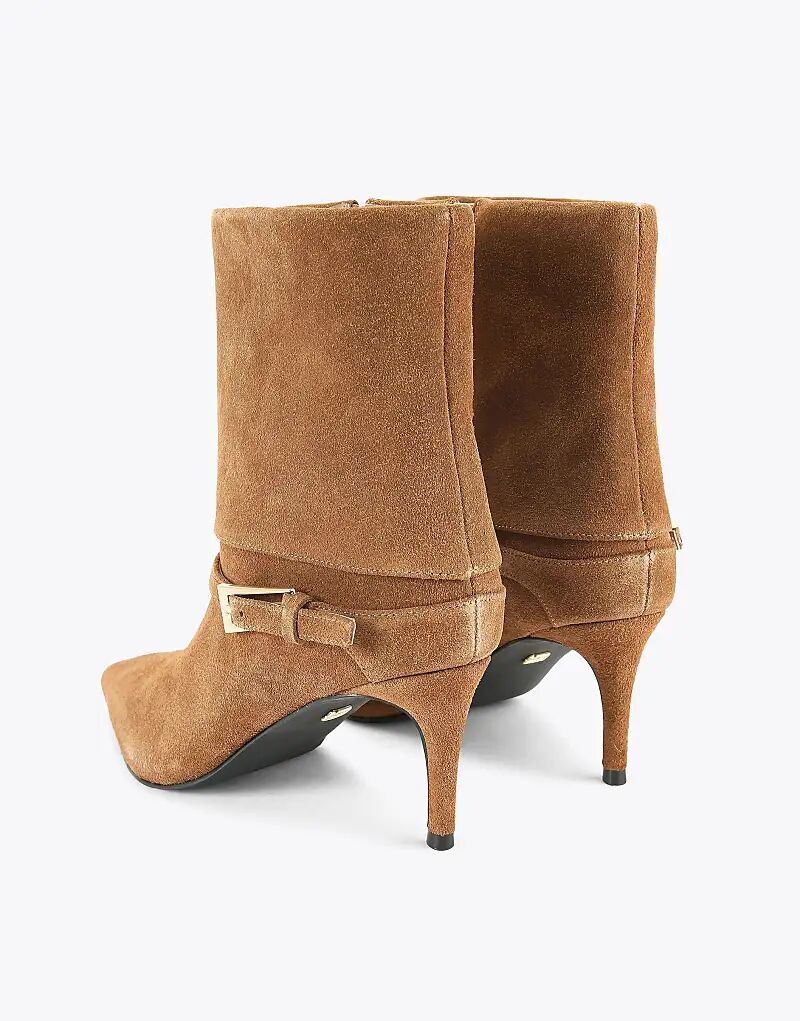 Ботильоны KG Kurt Geiger Trinity средней высоты из замши цвета верблюжьей шерсти — фото 4