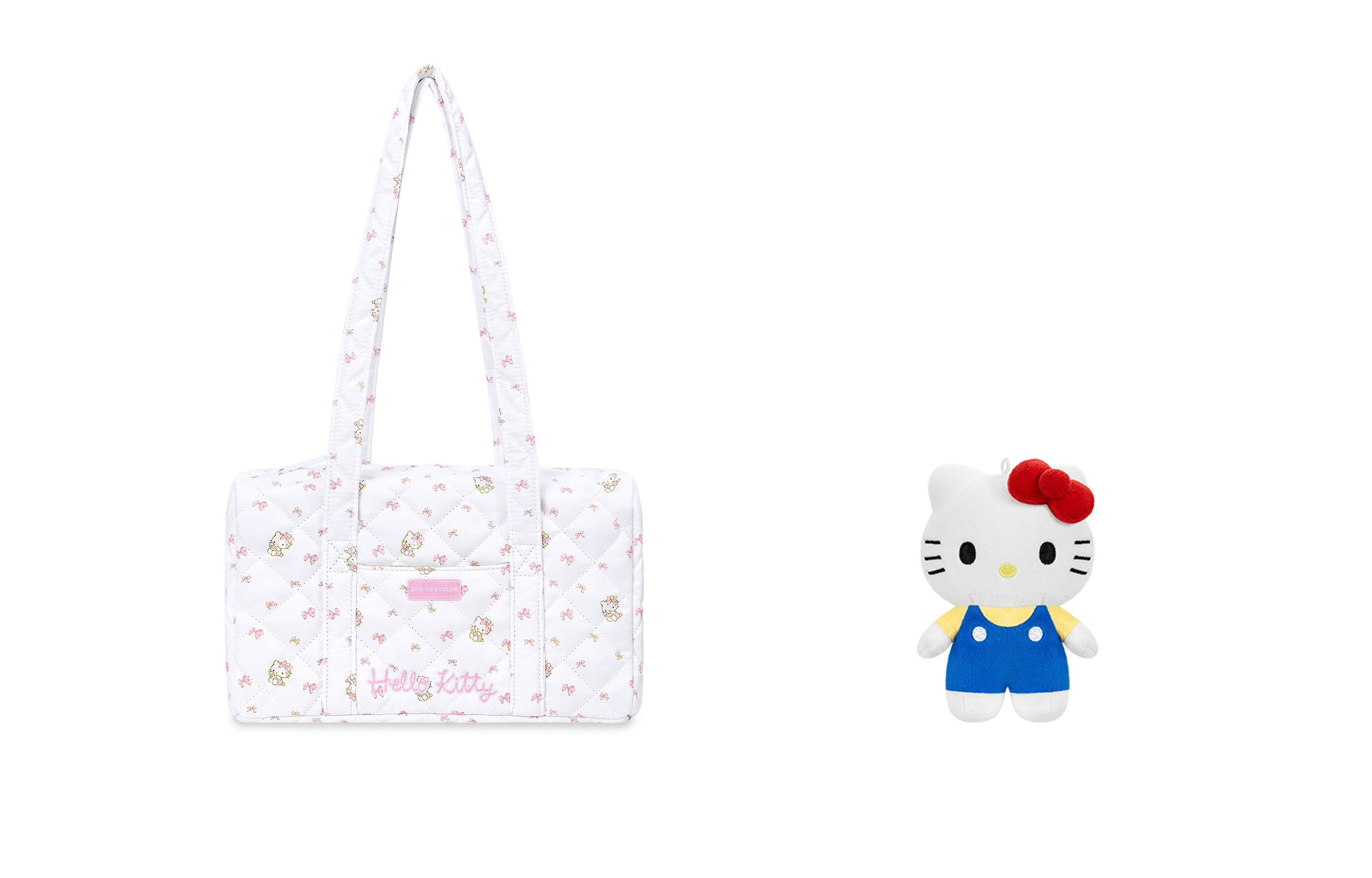 

Sanrio Полиэстеровая сумка через плечо большая женская экрю, Hello Kitty-Ecru+Blue Hello Kitty Doll