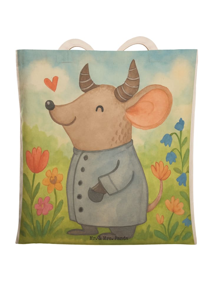 

Mr. & Mrs. Panda Дизайн сумки через плечо с изображением Тельца, без надписи, белого цвета