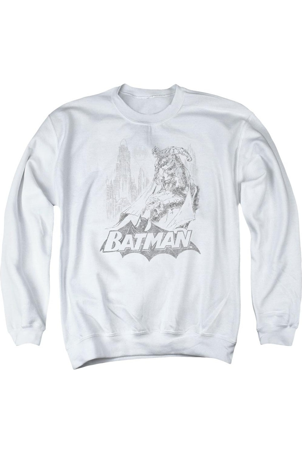 

Толстовка Batman Bat Sketch для взрослых с круглым вырезом Gildan, белый