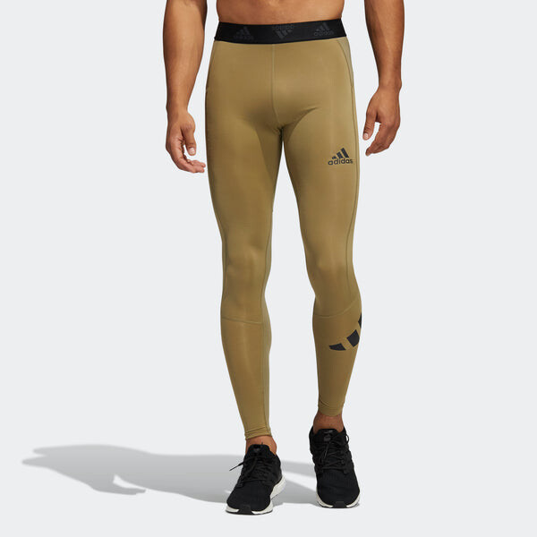 Штаны techfit длинные колготки азиатские размеры Adidas, зеленый — фото 2