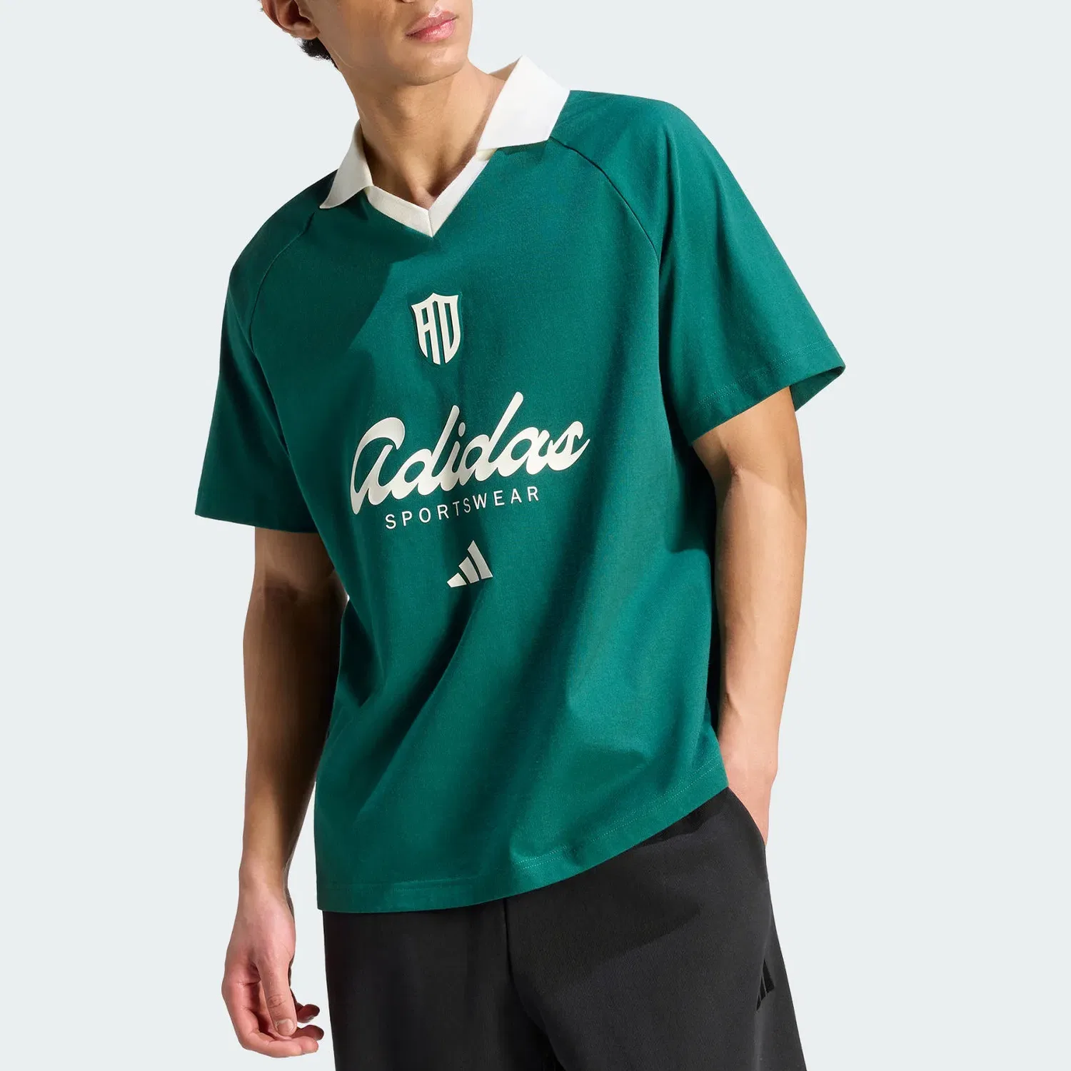 Поло Adidas LUX TIRO SCRIPT для мужчин, лесной зеленый — фото 3