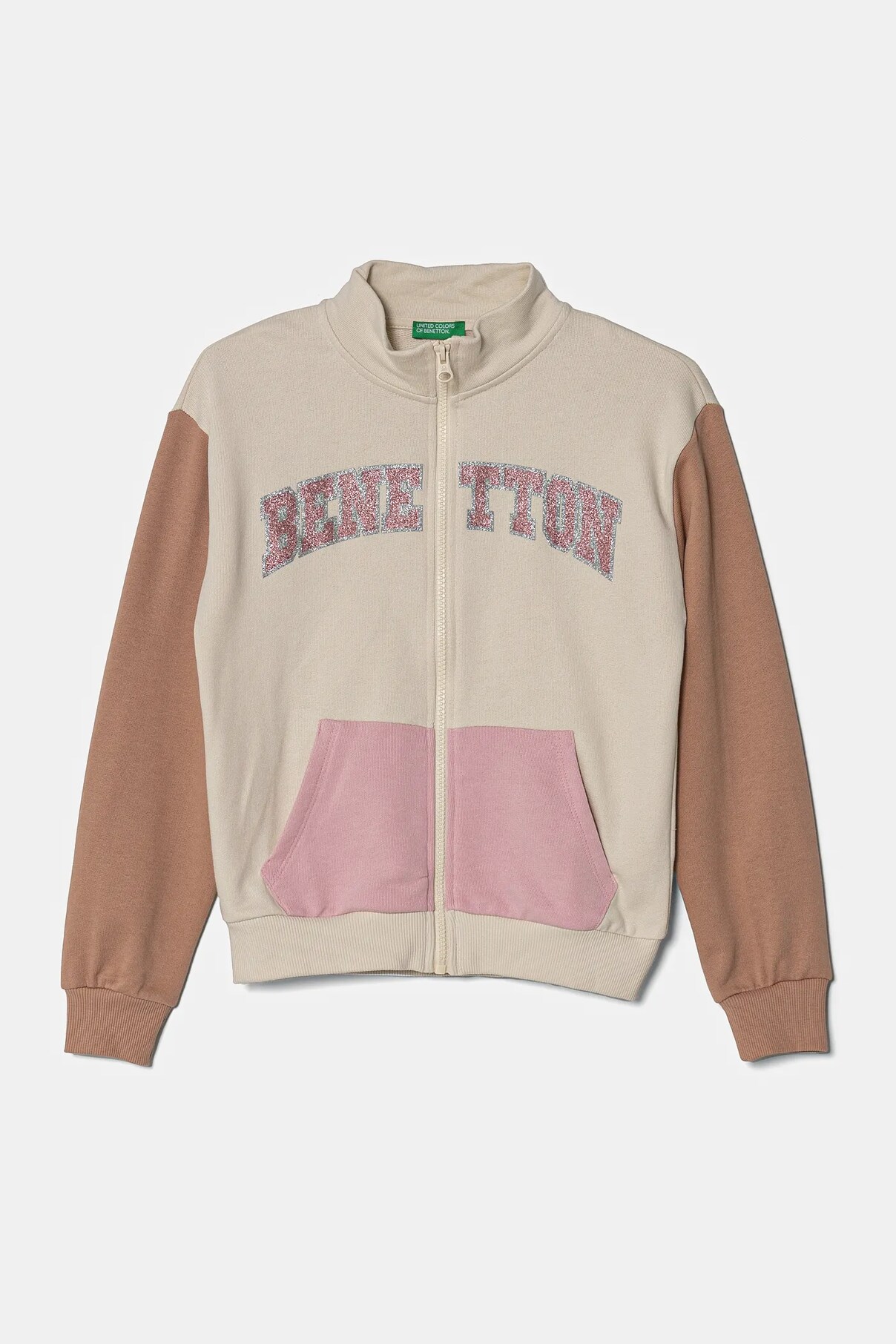 

Детская хлопковая толстовка United Colors Of Benetton, бежевый
