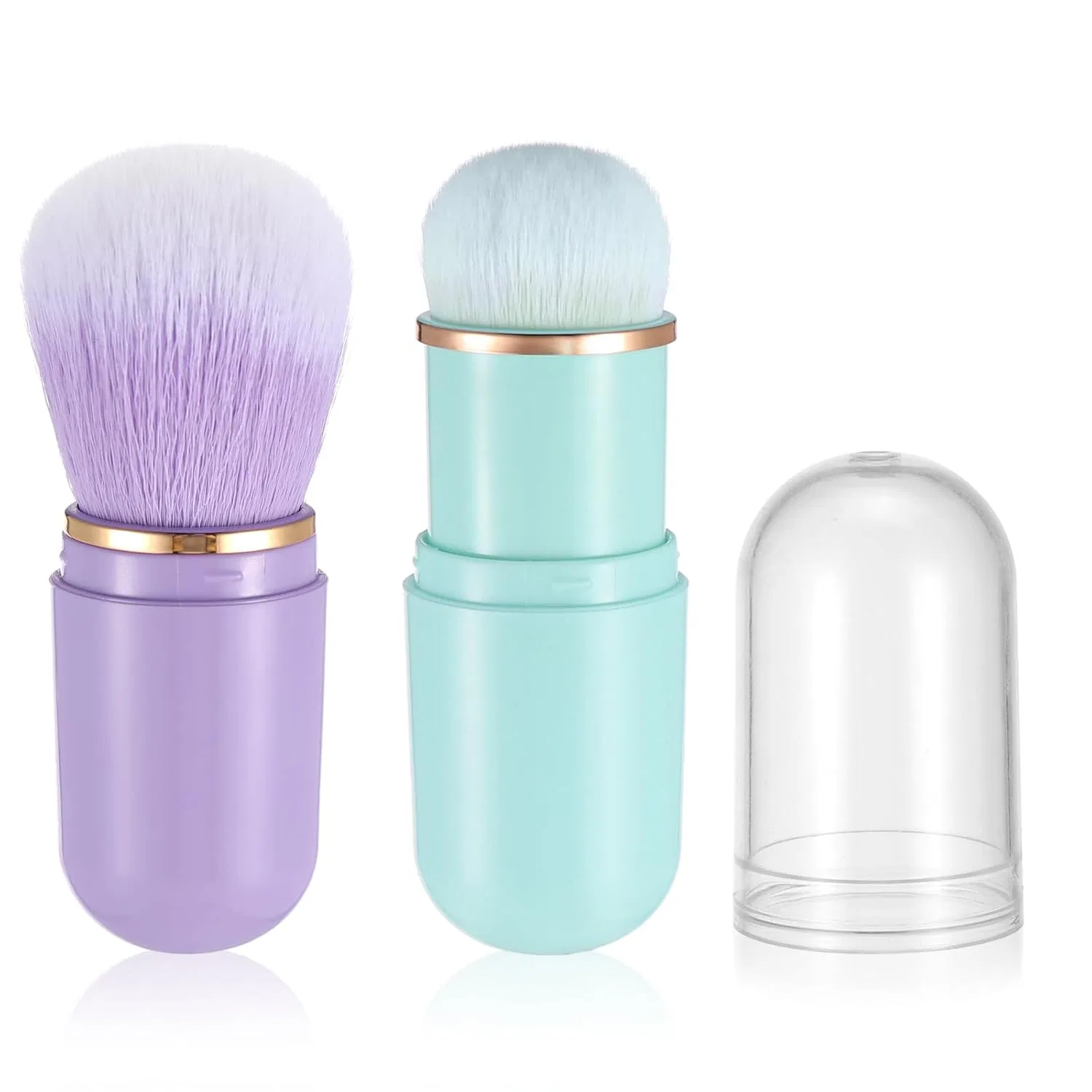 Набор из 2 выдвижных кистей кабуки Yuanchu Yuanchu, Green And Purple