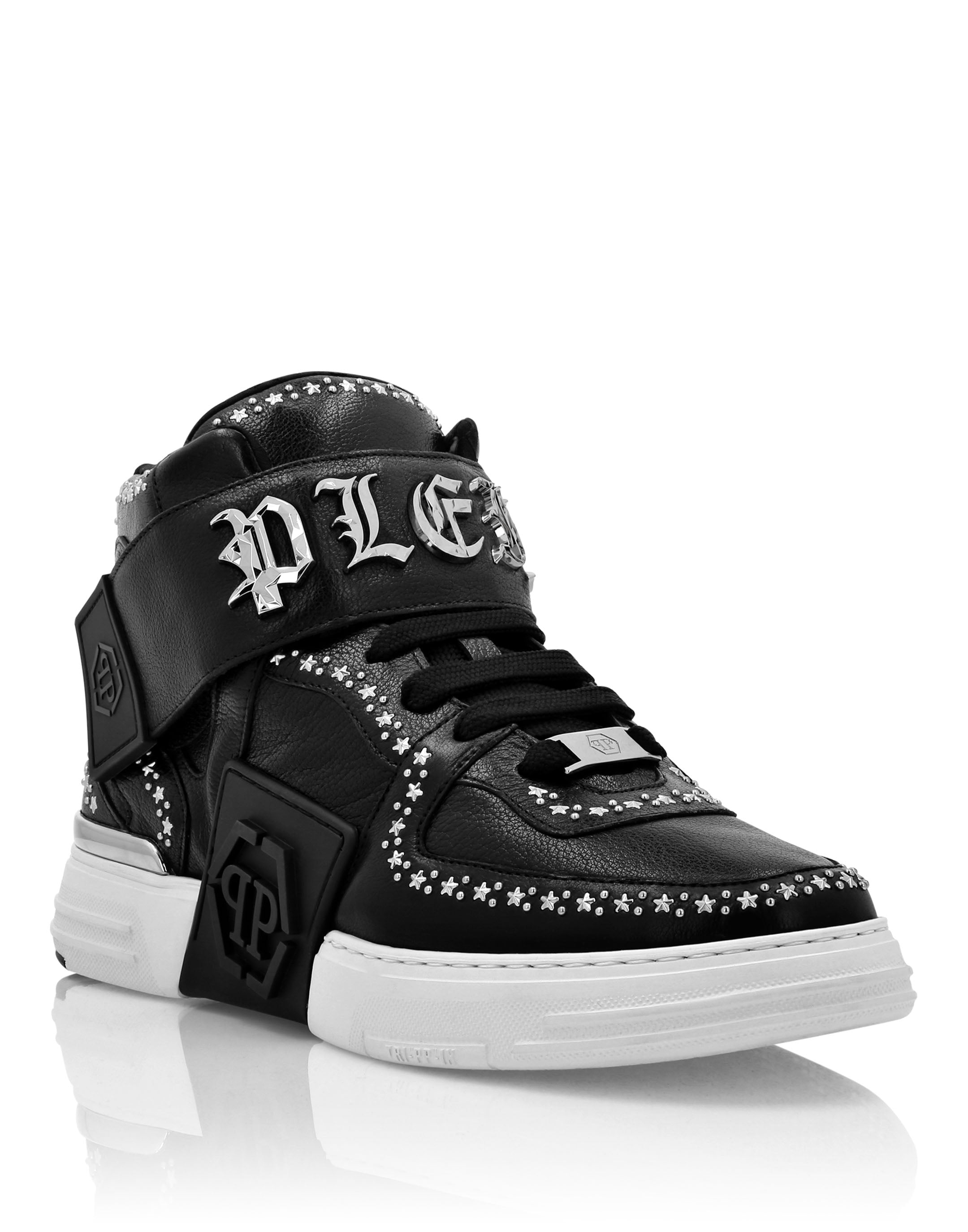 

Кожаные кроссовки Nappa Mid-Top Gothic Plein PHILIPP PLEIN, черный