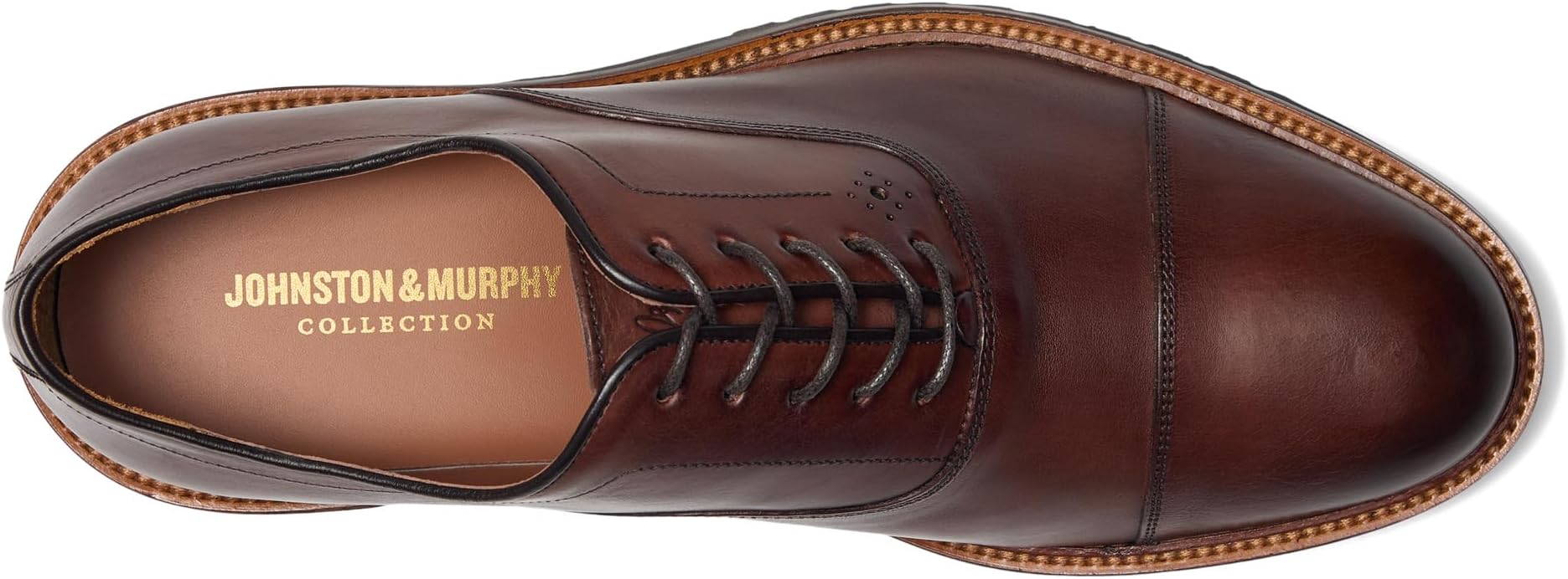 Оксфорды Johnston & Murphy Collection Hartford Cap Toe, цвет Tan Italian Calfskin — фото 2