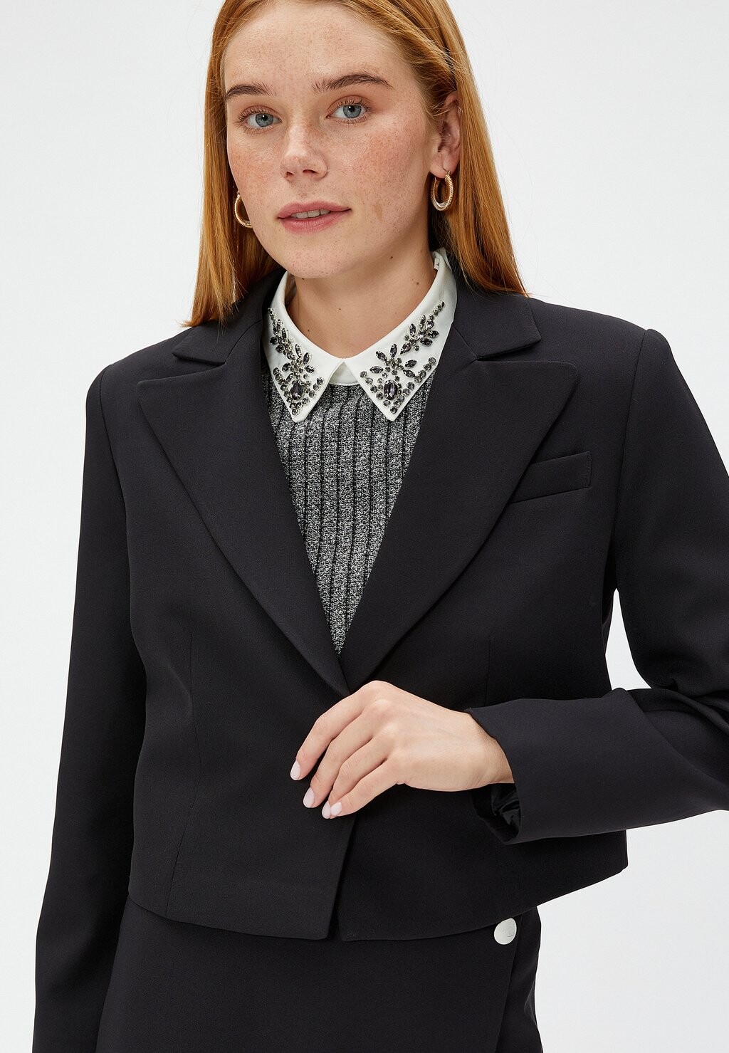 

Блейзер One Button Crop Vest . Koton, черный