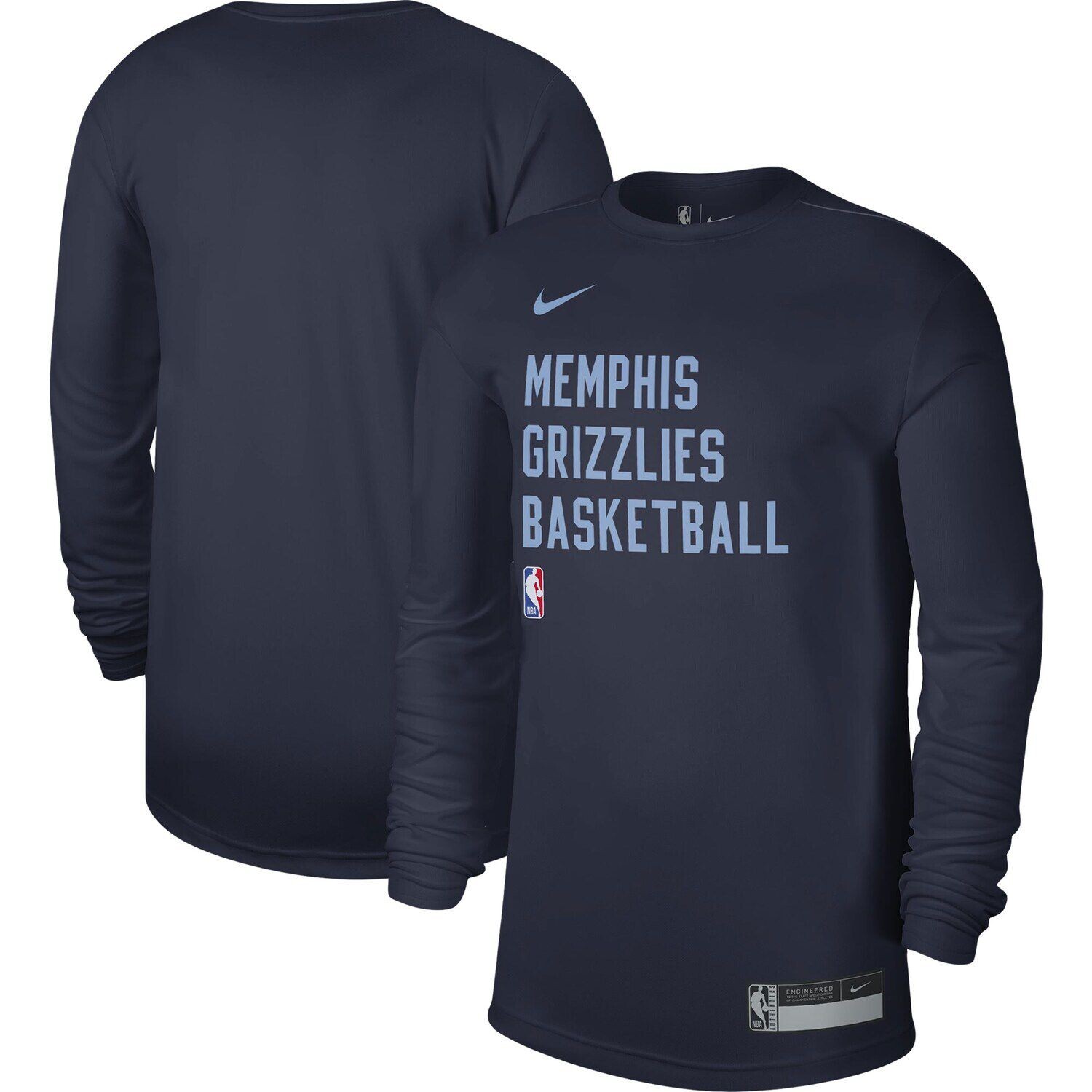 Темно-синяя футболка унисекс Memphis Grizzlies 2023/24 Legend для тренировок на корте с длинными рукавами Nike — фото 4