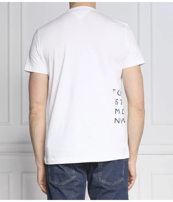 Футболка с надписью «Вне места работы» Slim fit Tommy Hilfiger, белый — фото 4