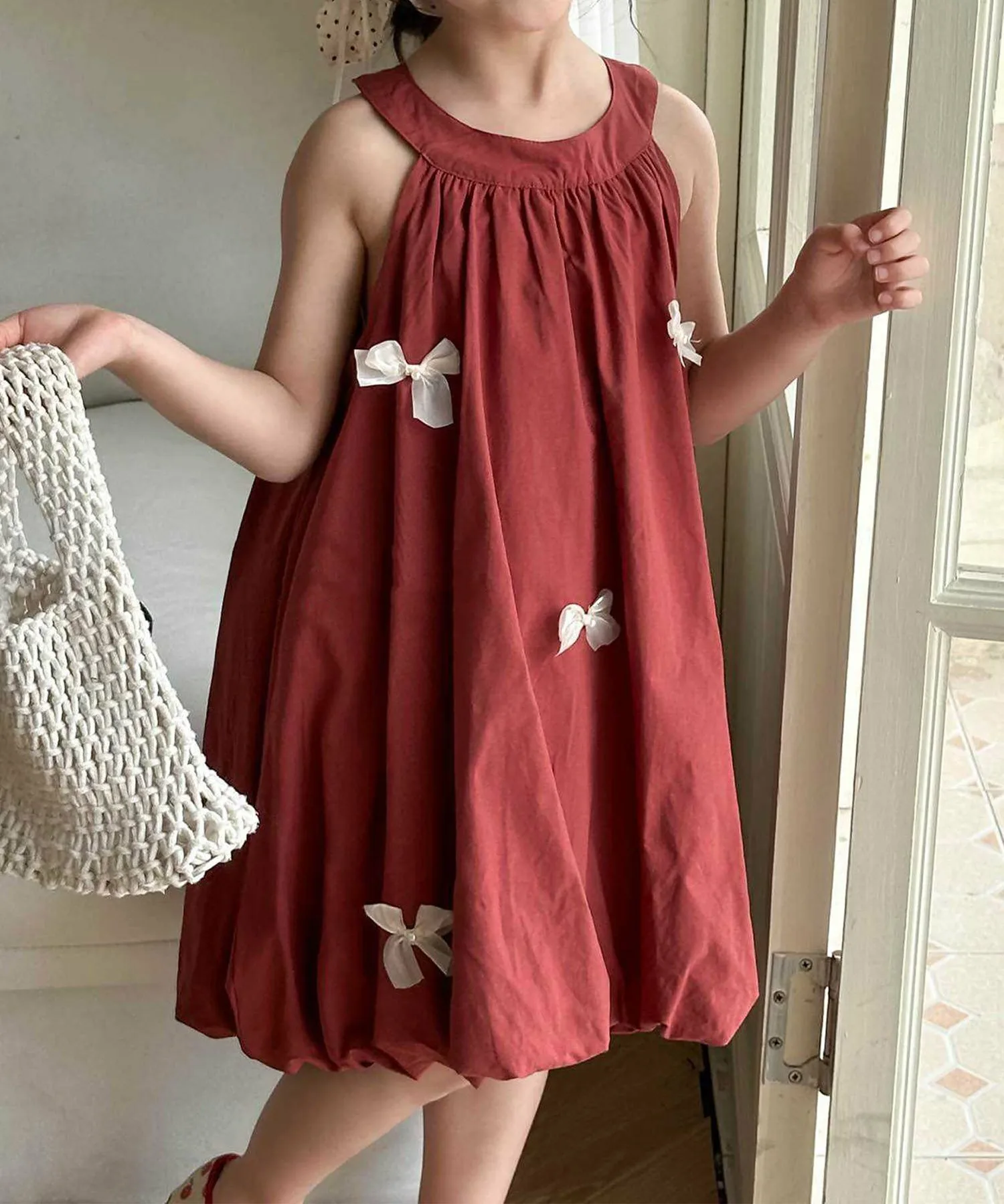 Детское платье-баллон без рукавов с лентой [aimoha-KIDS-] Aimoha Kids, Red