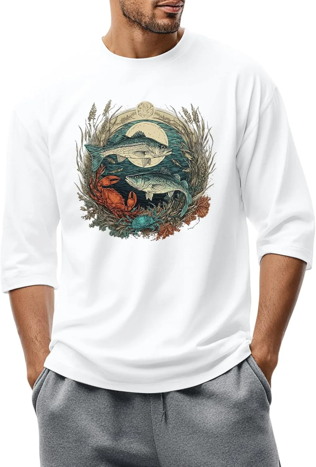 

Футболка для мужчин Casual Loose с графическим принтом Kvsozwuty