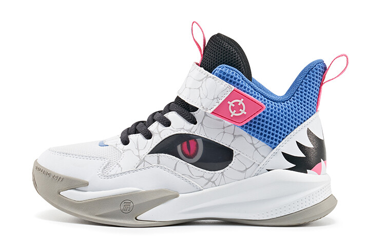 

Детские баскетбольные кроссовки Kids High-top Pure White/Lyon Blue/розовый/черный/серый Quasi-Kids, белый