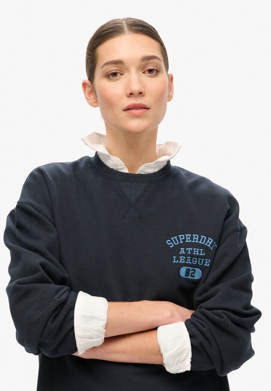 Свитер Superdry Sweatshirt Athletic, цвет marine blue/dark blue — фото 3