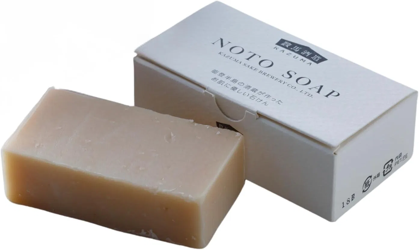 Мыло твердое Noto Soap с sake и рисовыми отрубями, Arakura Furaku, 85 г