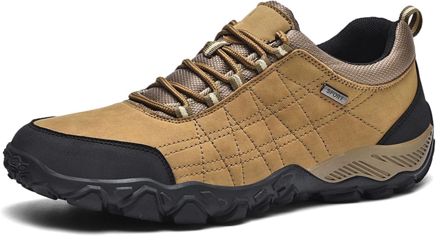 

Мужские походные кроссовки Myallfeet с противоскользящей подошвой, модные, удобные, легкие, прочные, водонепроницаемые кожаные низкие кроссовки для прогулок на улице, хаки