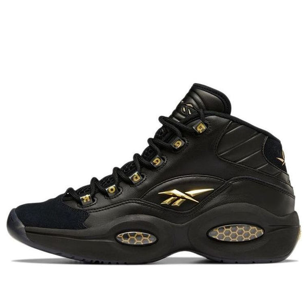 

Кроссовки question mid lux 'black gold' Reebok, черный