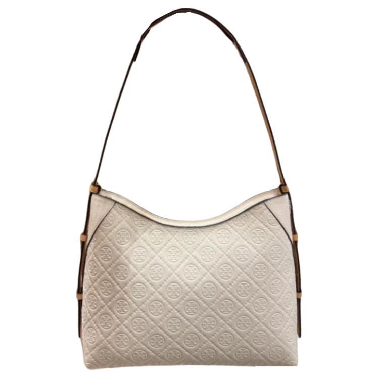 

TORY BURCH Сумка-мессенджер, наплечная сумка Regular из телячьей кожи с монограммой T, теплый белый