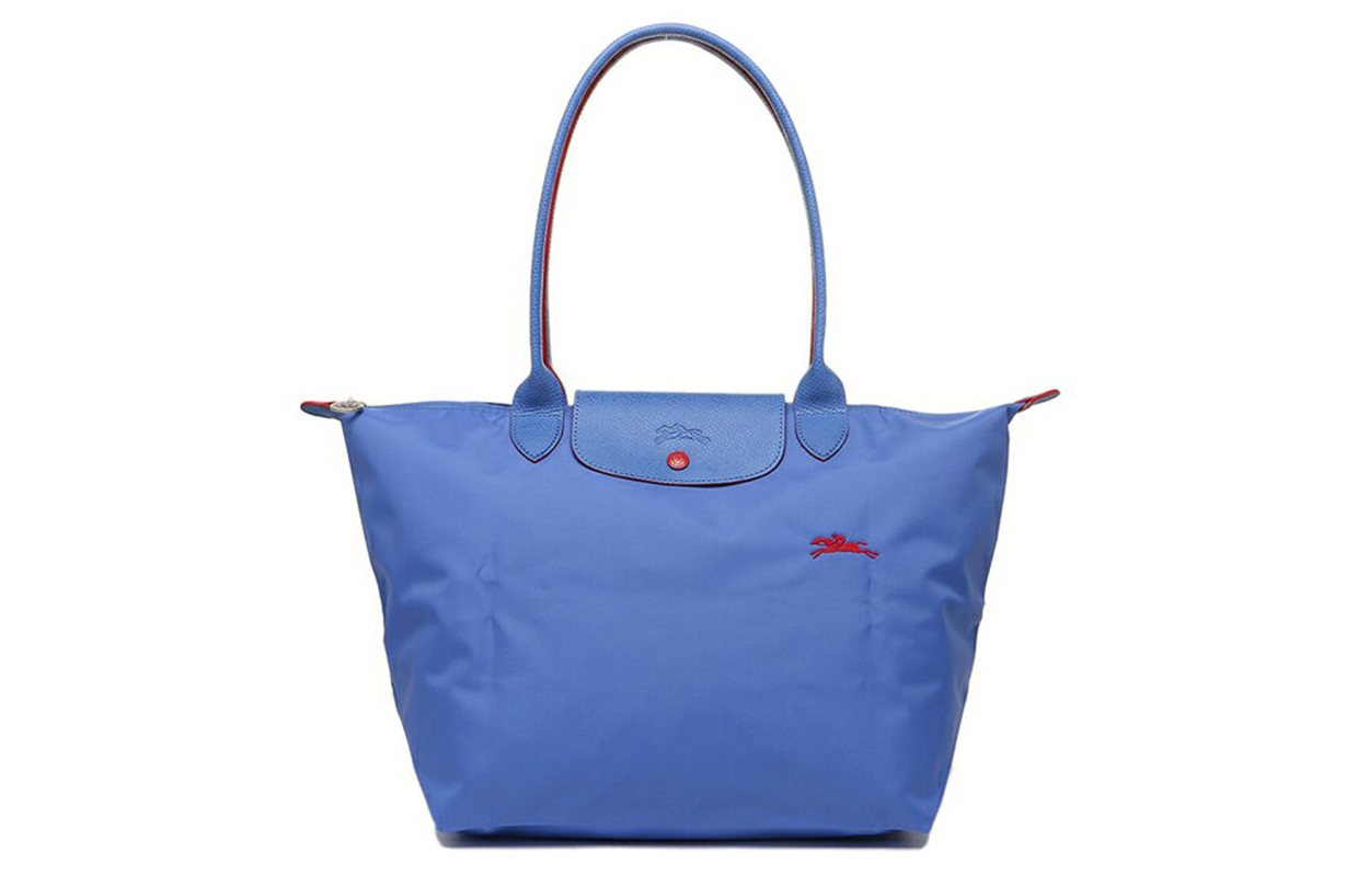

LONGCHAMP Le Pliage Club Fabric With Nylon Fabric With Leather One Shoulder Dumpling Bag Handbag Regular Women's Blue