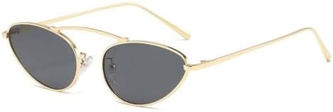 

Солнцезащитные очки в овальной оправе «кошачий глаз» 2026 года для женщин. Классические панк-очки, винтажные модные металлические солнцезащитные очки для женщин MTZJH, C2goldgray