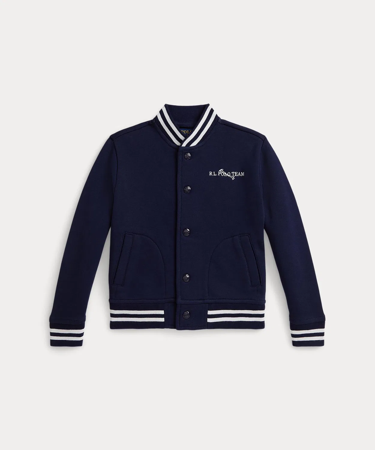 Флисовая бейсбольная куртка Polo Ralph Lauren Triple Pony, темно-синяя