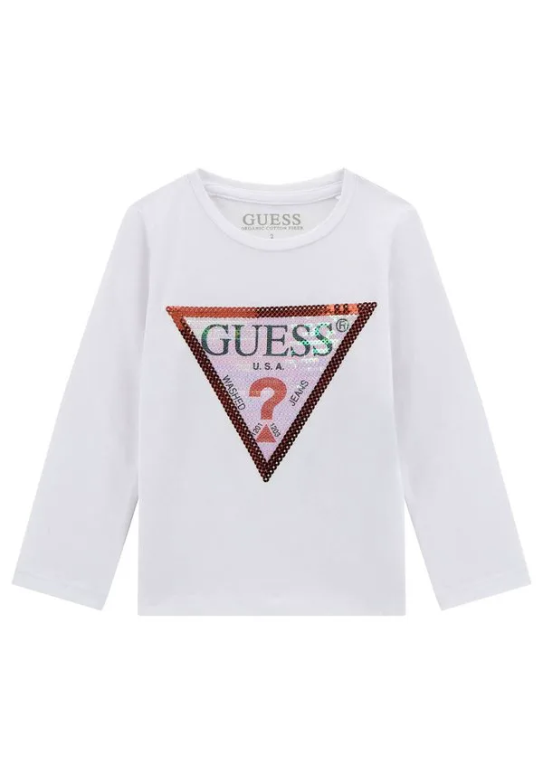 Топ с длинными рукавами и пайетками Guess, Bianco