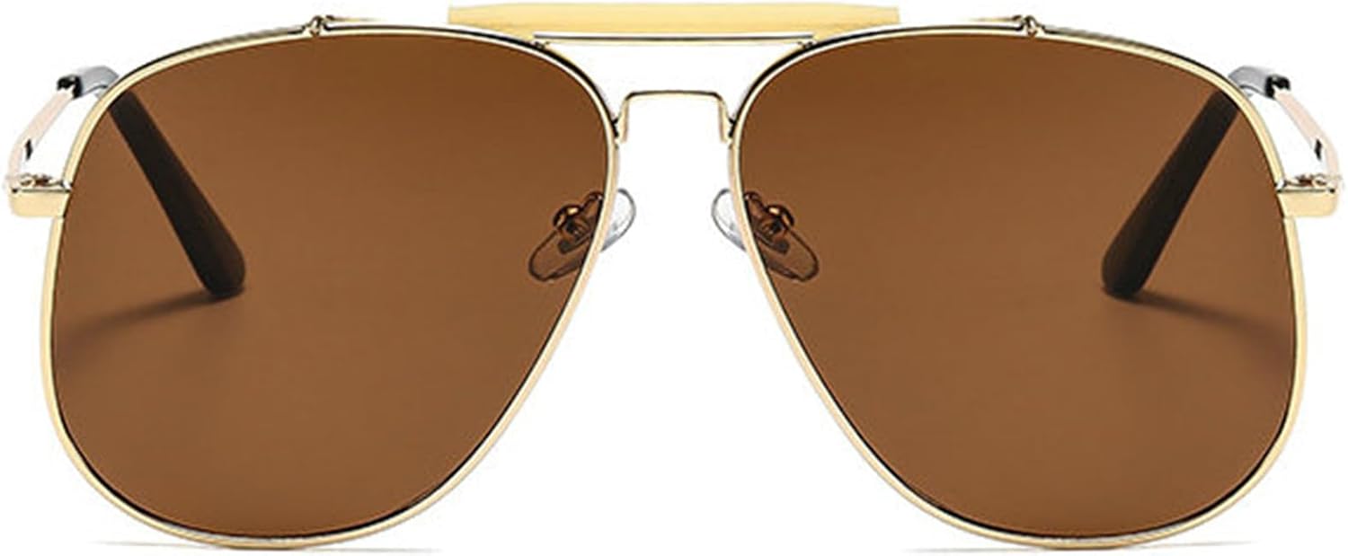 

Солнцезащитные очки COTIA увеличенного размера в стиле «пилот» квадратной формы, для женщин и мужчин, винтажные, с металлической двойной перемычкой, в стиле ретро, ​​для путешествий, Tea