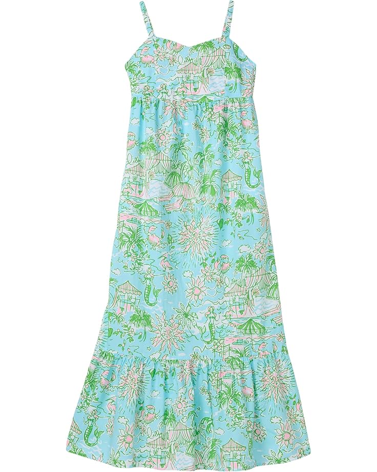 

Платье Lilly Pulitzer Kids Mini Hiedi Maxi Dress, цвет Fresh Water Blue Sunbathers Bliss